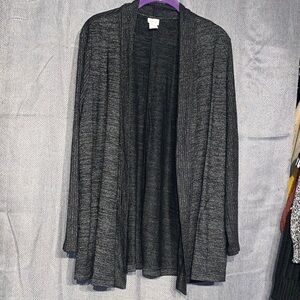 Chico's Charcoal Open Front Cardigan